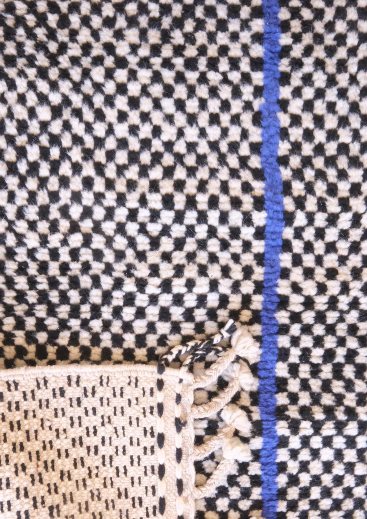 BERBERTEPPICH modern kariert 95x 210 cm - Schwarz, Naturmaterialien (95/210cm) - AFK Living