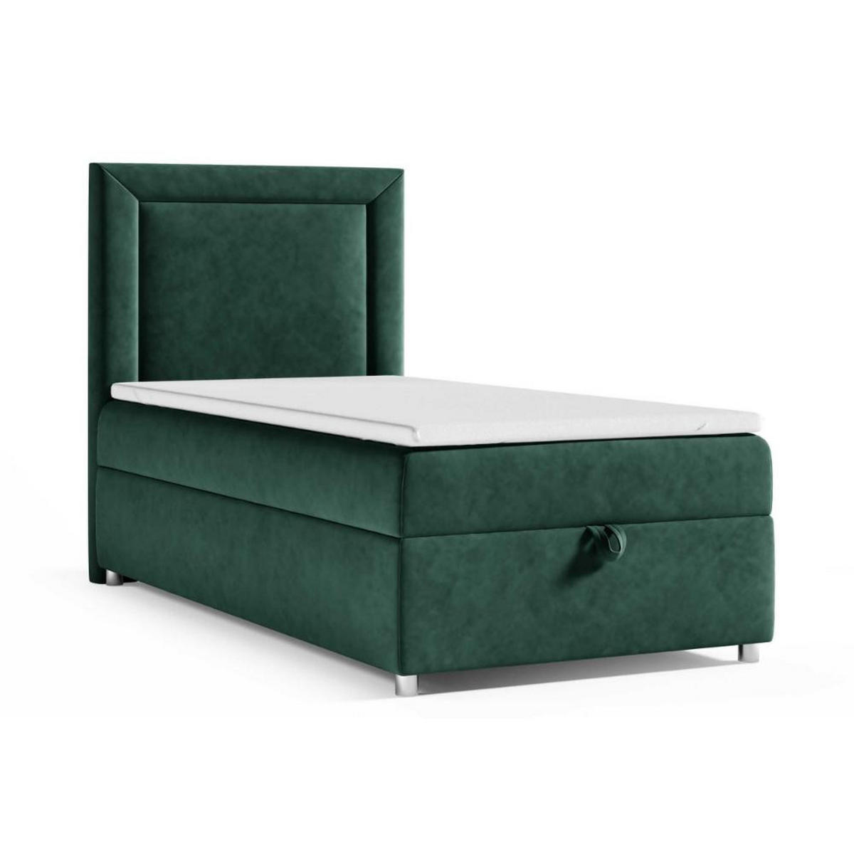 BOXBETT mit Bettkasten Trinity K-3 SINGLE Bonellfederkern inkl. Topper - Grün, Holz/Holzwerkstoff (100/200cm) - Best For Home
