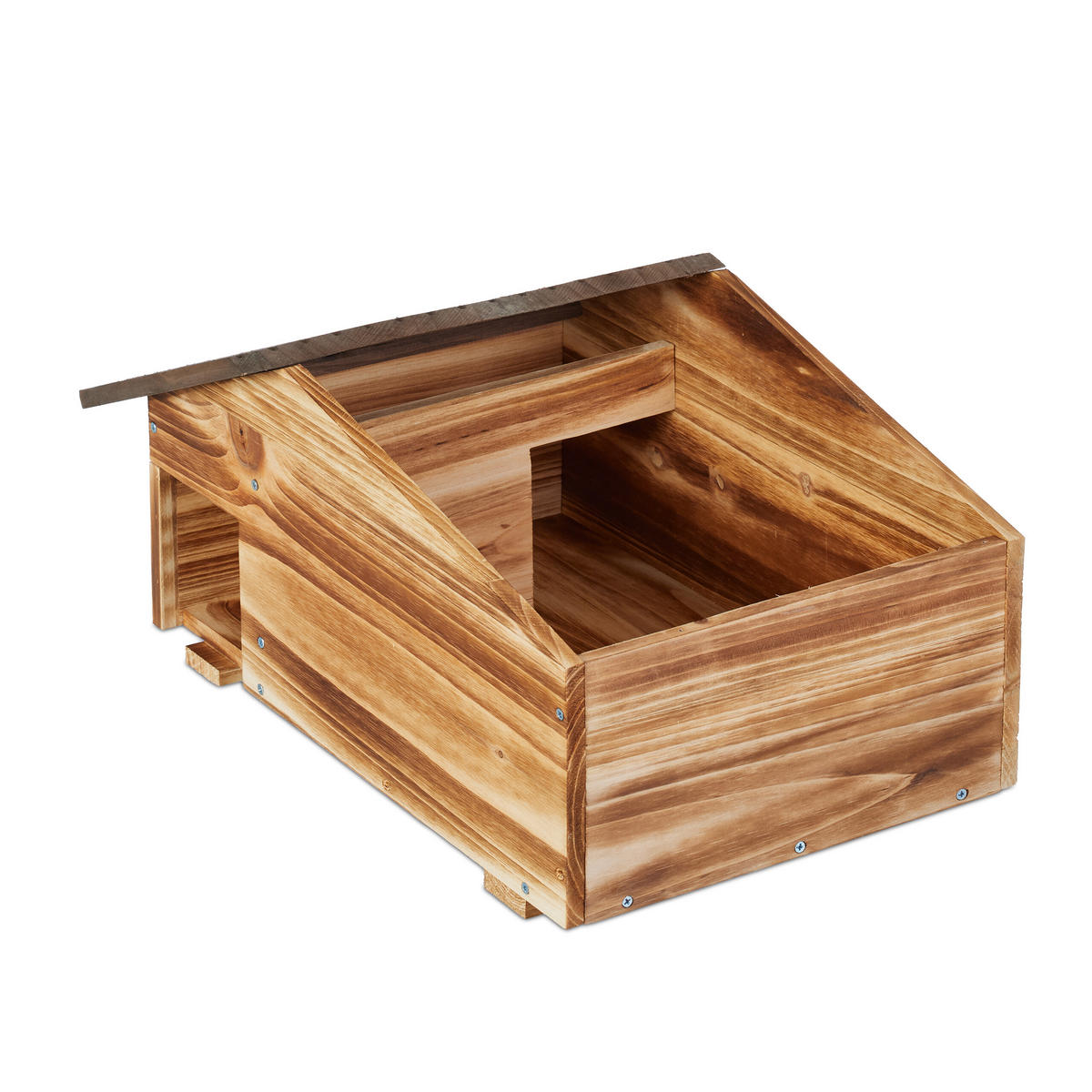 IGELHAUS - Braun, Holz/Metall (46/24/33.5cm) - Relaxdays