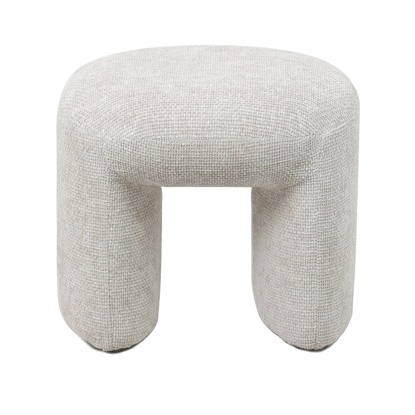 POUF aus Stoff 47x42x42cm, beige - Beige, Textil (47/42/42cm) - Giga Meubel