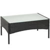 POLY-RATTAN GARTENTISCH rechteck Schwarz - Schwarz, Kunststoff (48/79/38cm) - MCW
