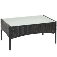 POLY-RATTAN GARTENTISCH rechteck Schwarz - Schwarz, Kunststoff (48/79/38cm) - MCW
