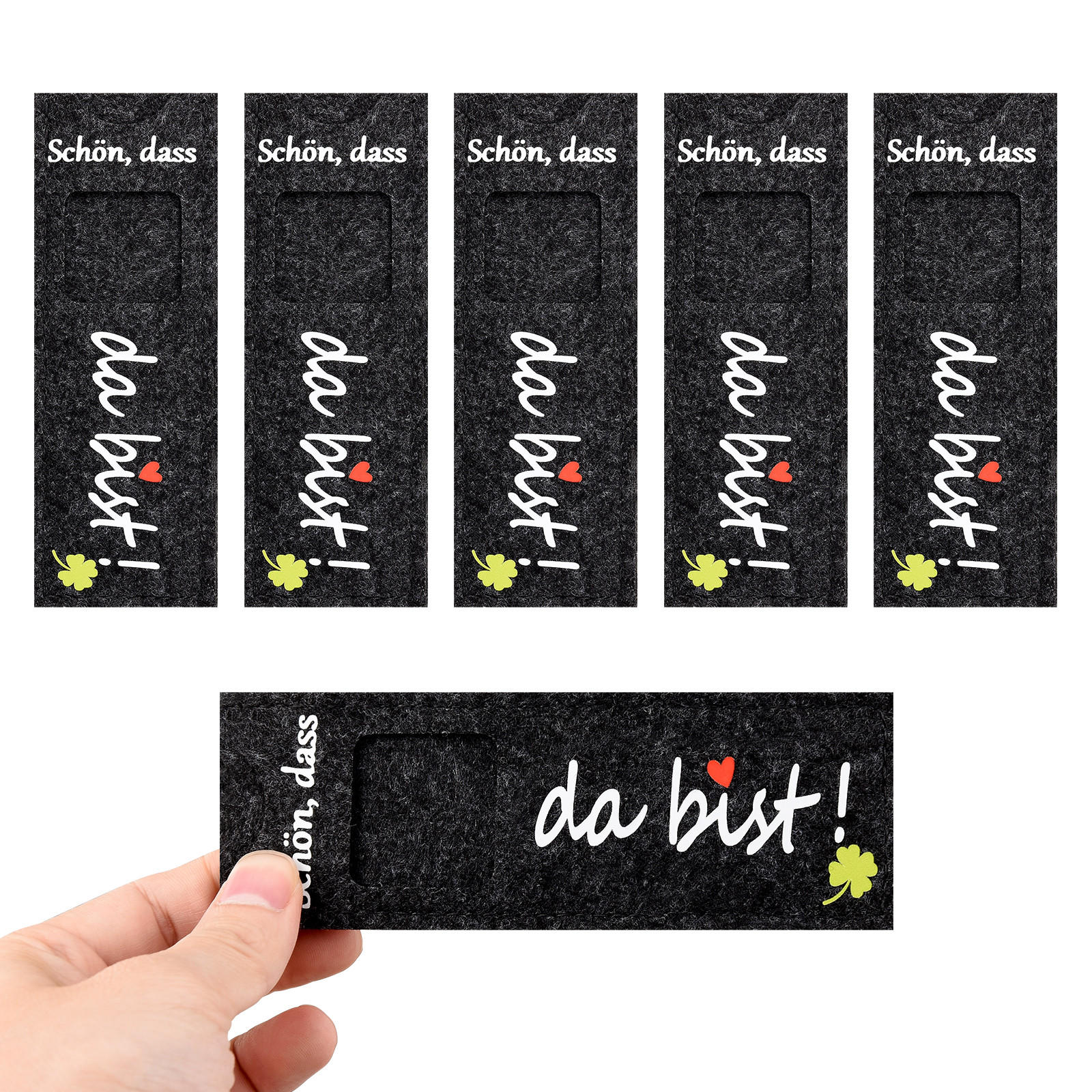 GASTGESCHENK 24 Stück Filz Schokoladen Hülle Hochzeit Taufe Geschenkverpackung - Schwarz, Textil (14/1/5cm)