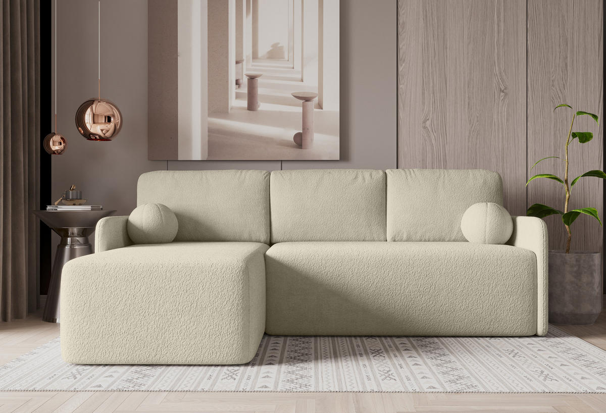 ECKSOFA MONDI Beige - Beige/Schwarz, Kunststoff/Textil (212/142cm) - Luxkor24