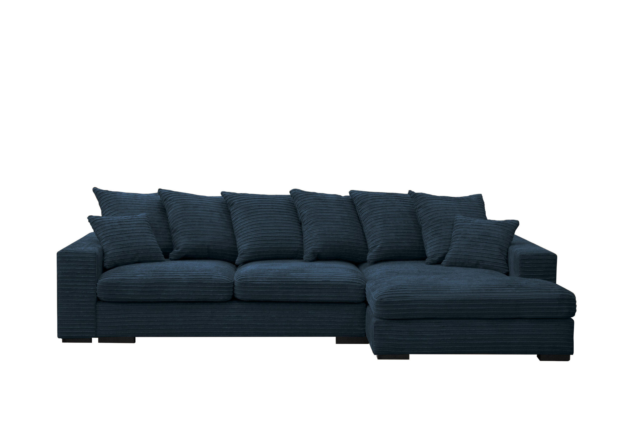 ECKSOFA Mit Schlaffunktion Und Bettkasten Couch L-form Gabon Stoff Zoom Blau Rechts - Blau, Holz (285/155cm) - Kaiser Möbel