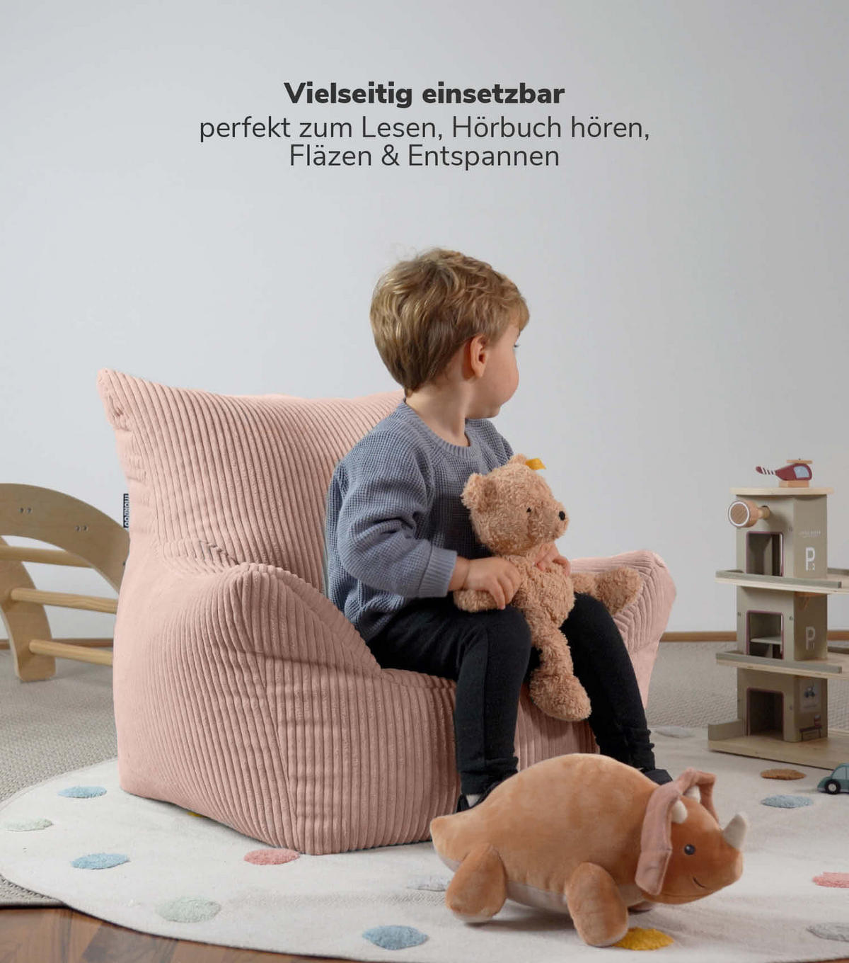 KINDERSESSEL Der Pausenheld - Pink, Textil (52/57/53cm) - Mokebo