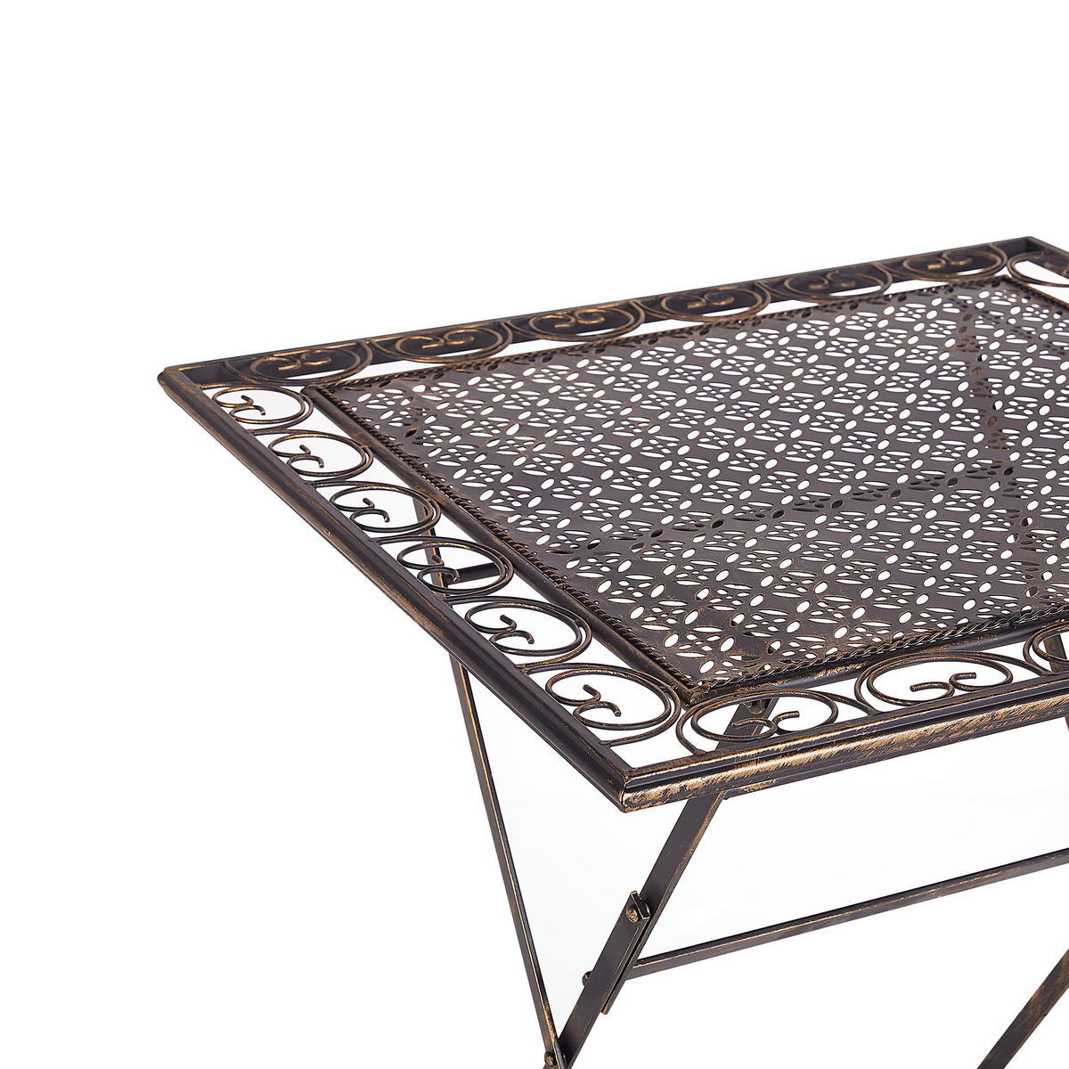 GARTENTISCH 70/70 cm Metall Schwarz Bormio - Goldfarben/Schwarz, Metall (70/74/70cm) - Beliani