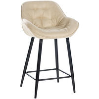 BARHOCKER Gibal Stoff creme - Schwarz/Naturfarben, Textil/Metall (54/93.5/57.5cm) - TPFLiving