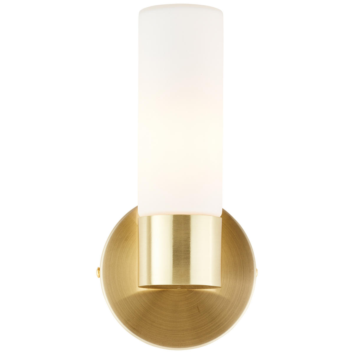 WANDLEUCHTE Almeria Messing geb./Weiß matt 10,5/8,2/22 cm - Multicolor, Glas (8.2/22/10.5cm) - Brilliant