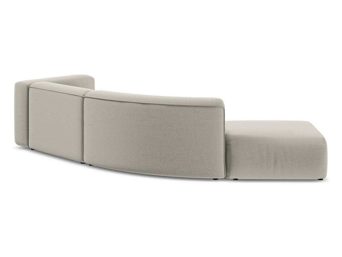 4-SITZER-SOFA Samt Stoff Creme - Perlmutt/Creme, Kunststoff/Textil (335/70/166cm) - Makamii