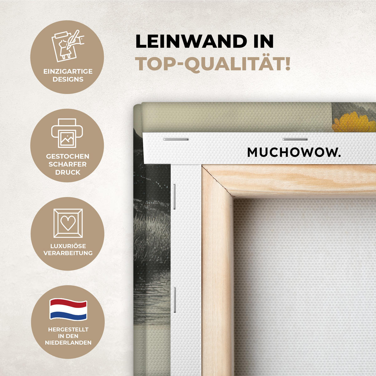 LEINWANDBILD Frau - Katze - Blumen - Tasse - Retro Room Decor 30x40 cm - Magenta, Textil (30/40cm) - MuchoWow