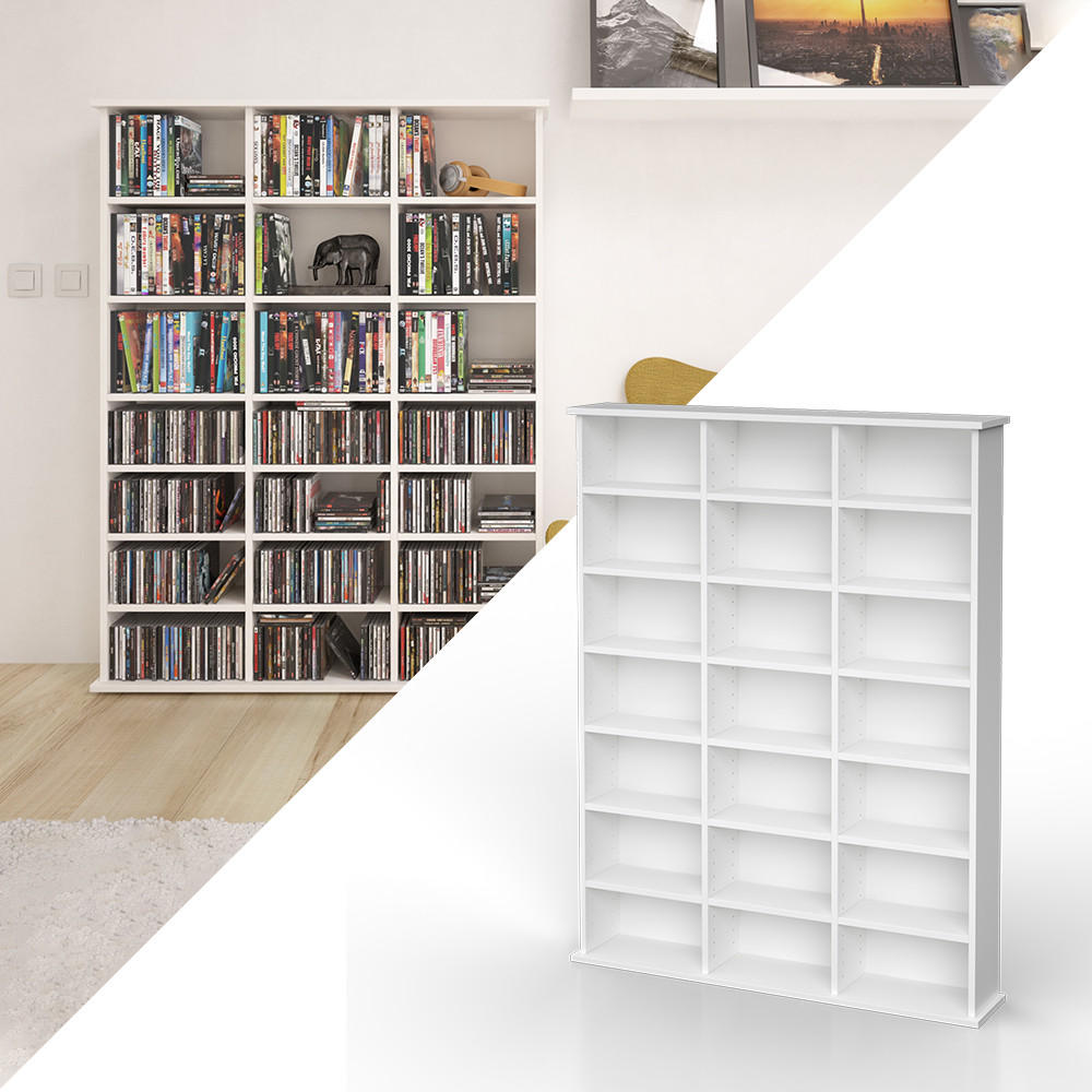 CD-REGAL Jukebox Weiß 105.4 x 136 cm - Weiß, Holzwerkstoff (105.4/136/19cm) - Vicco