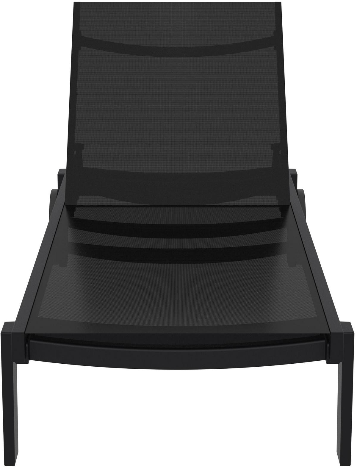 SONNENLIEGE Rune Rollen klappbar 74x190x31cm Metall Schwarz Gartenliege - Schwarz, Metall (74/31/190cm) - DELUKE