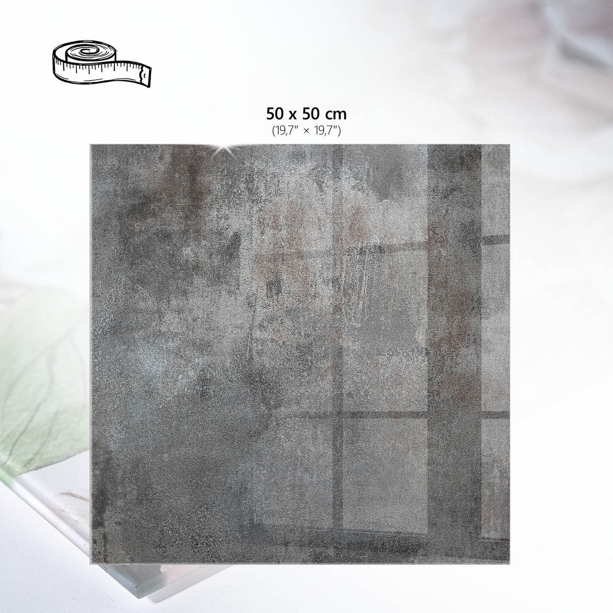TISCHPLATTE 50x50 cm – Industrielle Eleganz - Braun, Glas (50/50/0.4cm) - Wallfluent