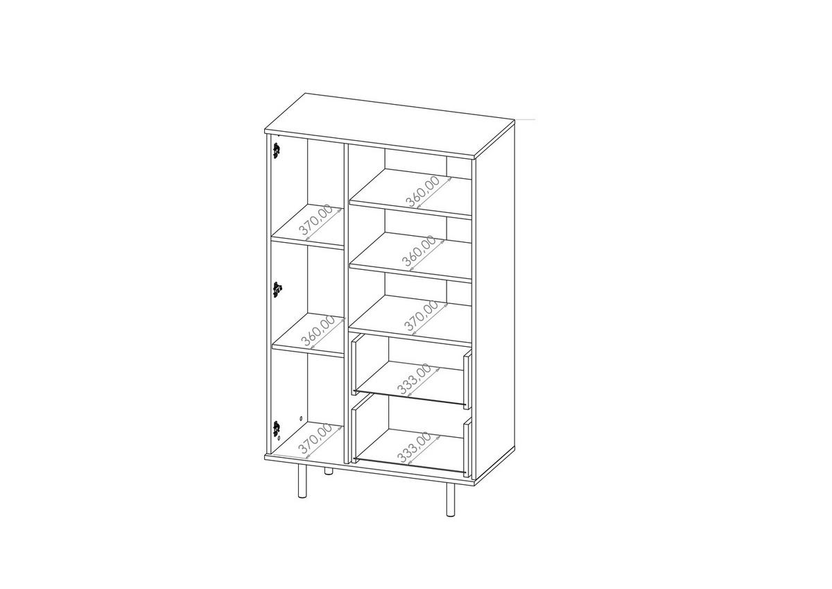 BÜCHEREGAL Bianco 80 Kaschmir - Kaschmir, Holzwerkstoff (80/140/41cm) - Bettso