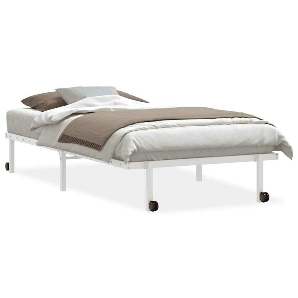 BETTGESTELL Zusammenklappbar 222/104.5/30 cm Weiß Stahl - Weiß, Metall (100/200cm) - vidaXL