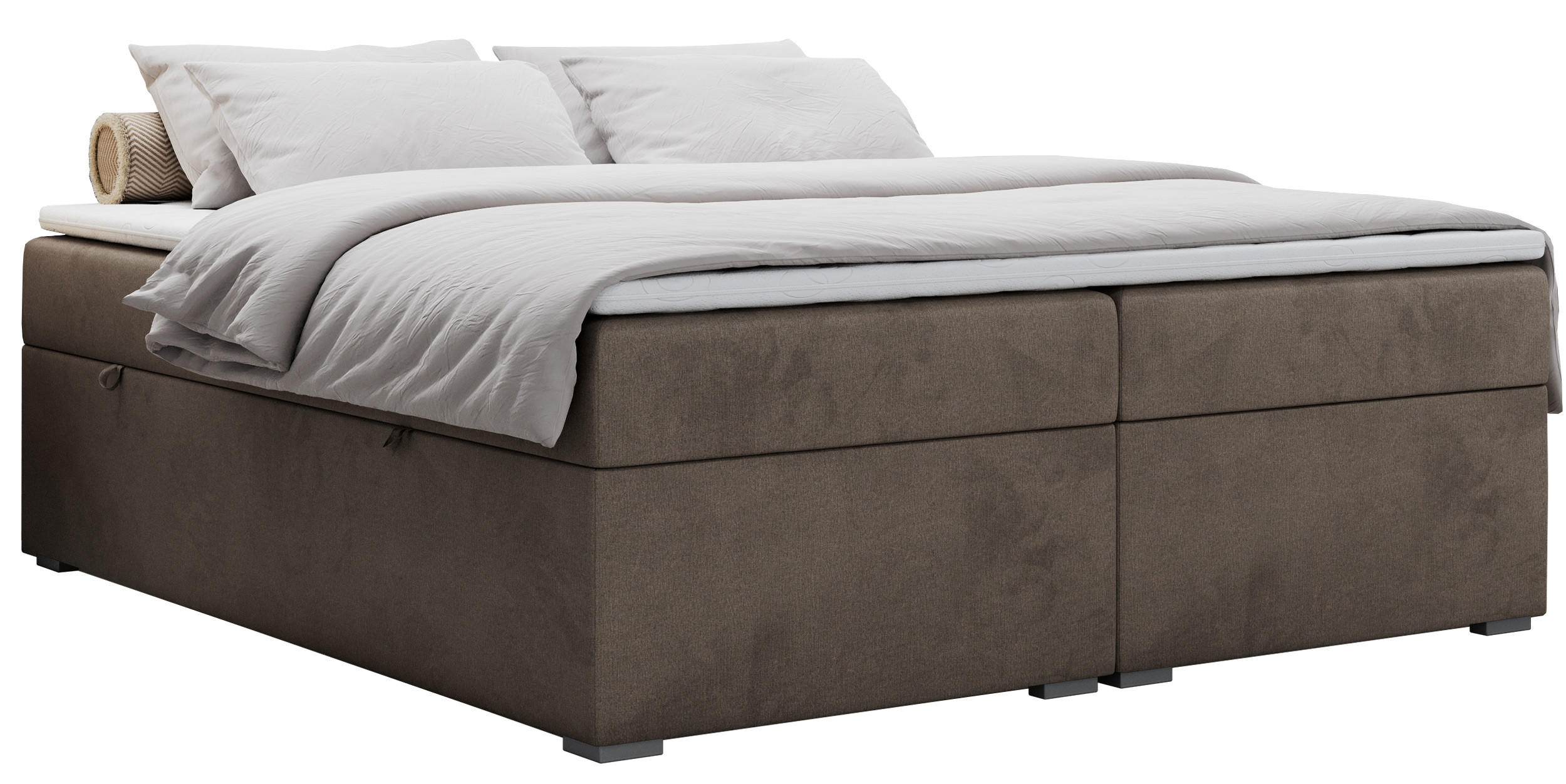BOXBETT BESS 140/200 Braun Velvet - H3 - Braun, Holz/Textil (140/200cm) - MKS