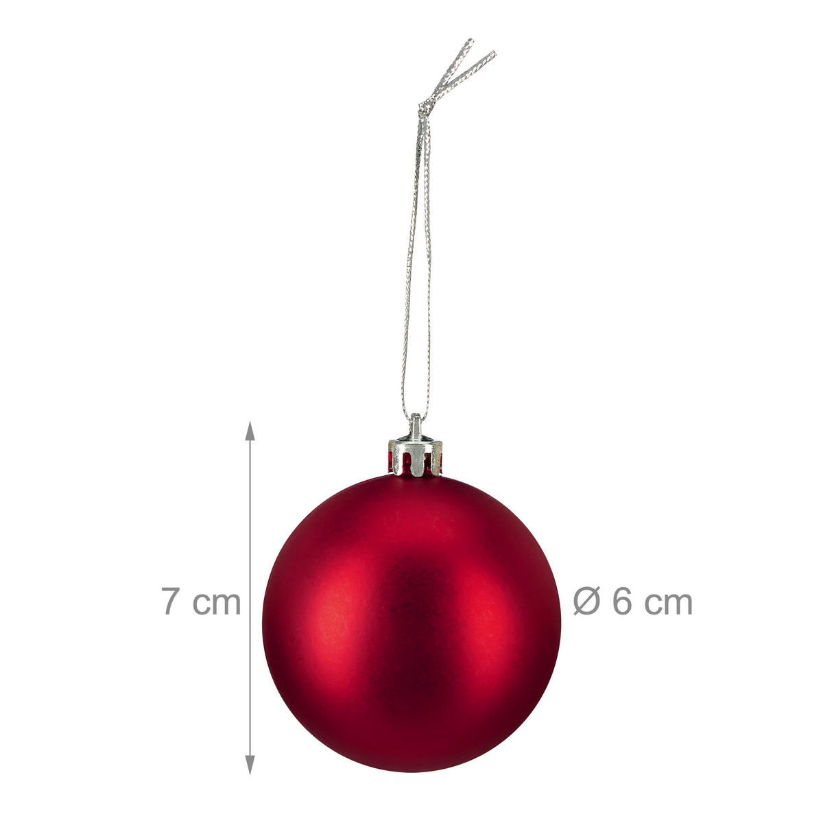 100XWEIHNACHTSKUGELN - Rot, Kunststoff (6/7/6cm) - Relaxdays