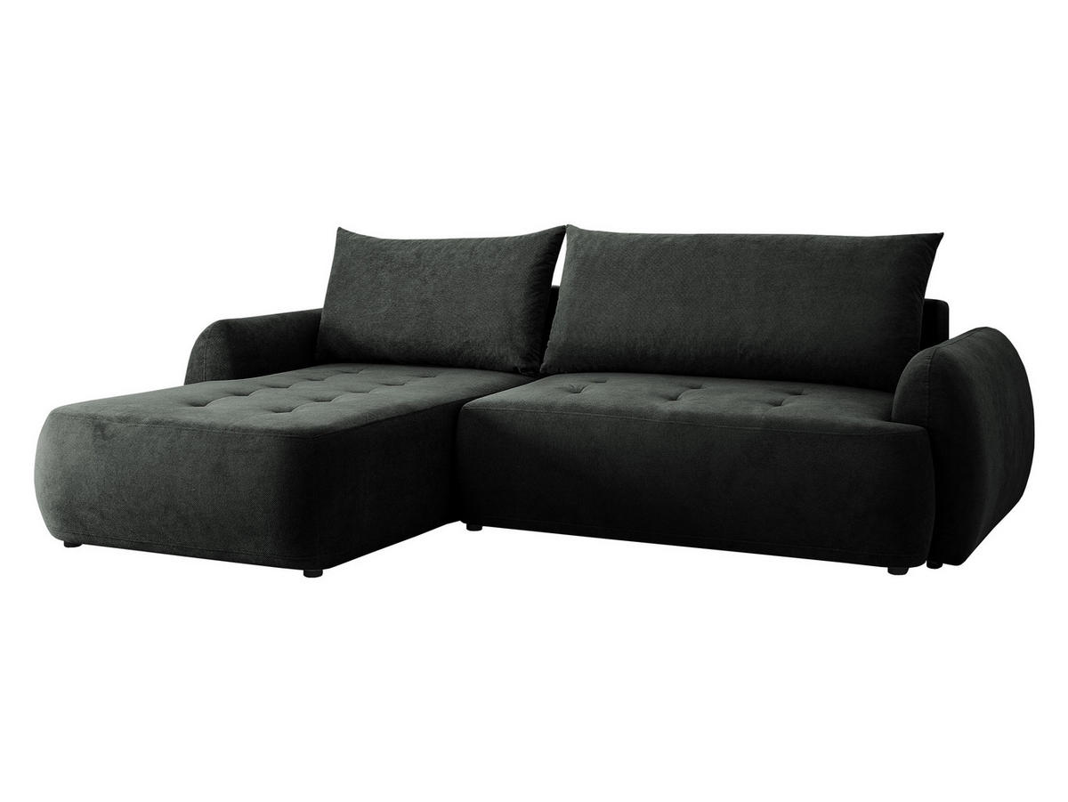 COLTAR Bueno II, Stanga - gri închis/negru, material textil/lemn (280/185cm) - MIRJAN24