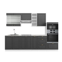 KÜCHENZEILE Fame-Line Anthrazit Landhaus/Weiß 280 cm ohne AP - Dunkelgrau/Weiß, Holzwerkstoff (280/81.6/46cm) - Vicco