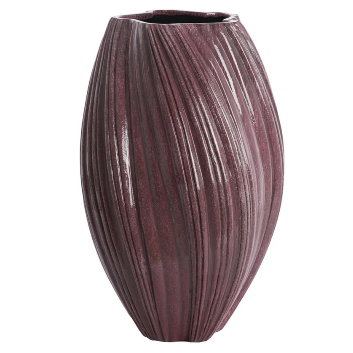 BODENVASE YATUNG Ø52x81 cm, Stein, Aubergine - Aubergine, Stein (81cm) - Light & Living