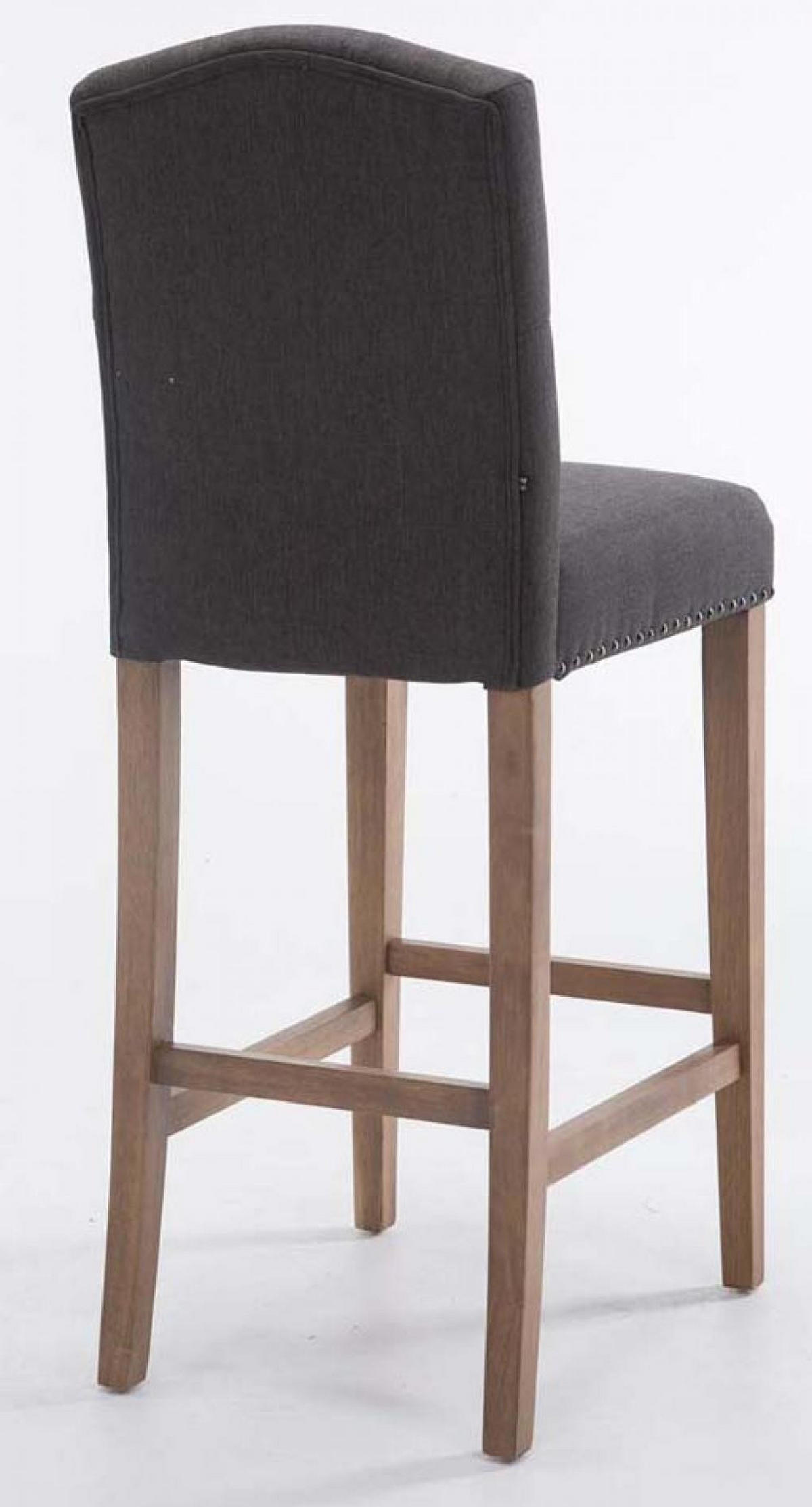 BARHOCKER 2er Set Stoff dunkelgrau - Dunkelgrau/Naturfarben, Holz/Textil (42/113/57cm) - CLP