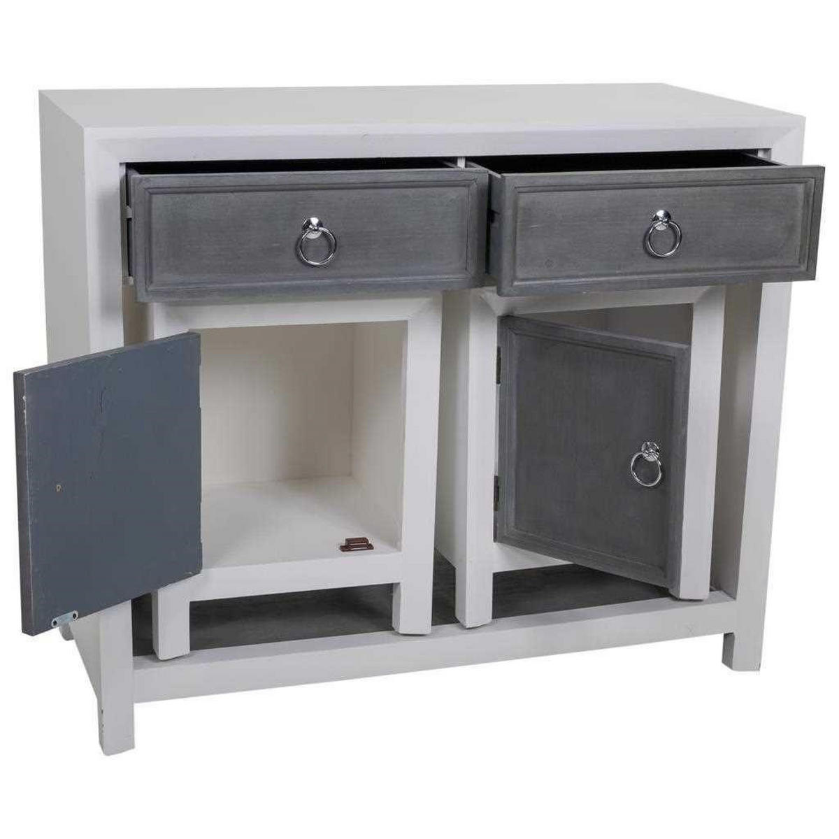 KONSOLE und HOCKER aus Holz, 3er-Set, grau - Multicolor, Holz (40/90/76cm) - Wanderlust
