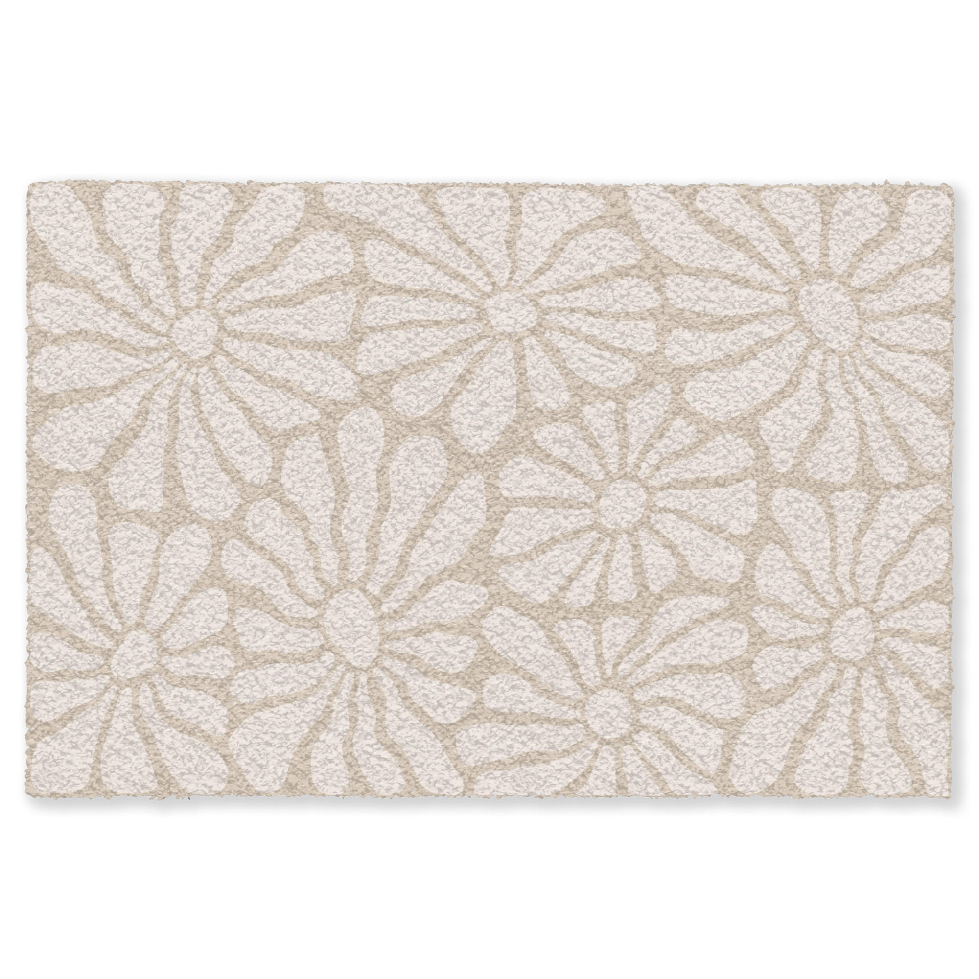 FUSSMATTE Floral - Druck - Beige - Braun - Minimalistisch Schmutzfangmatte 120x80 cm - Sandfarben, Kunststoff/Textil (120/0.4cm) - MuchoWow