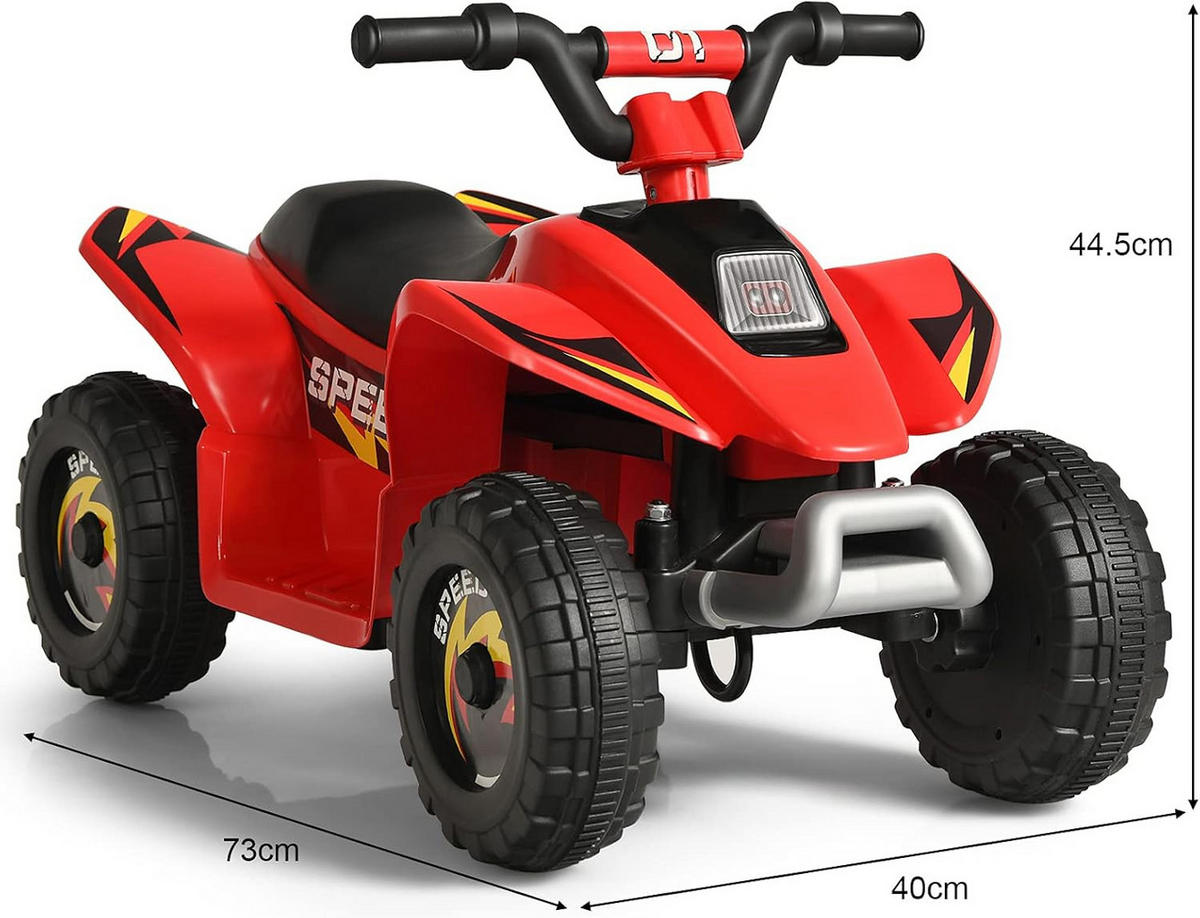 KINDERMOTORRAD 6V Elektro Kinderquad Rot - Rot, Kunststoff (40/44.5/73cm) - COSTWAY