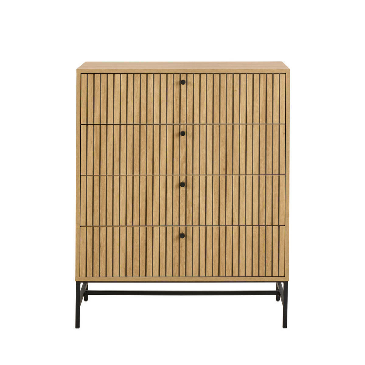 KOMMODE mit 4 Schubladen aus Holz, L80,6 cm - Storo - Klares Holz - Eschefarben, Holz (81/100/40cm) - Drawer