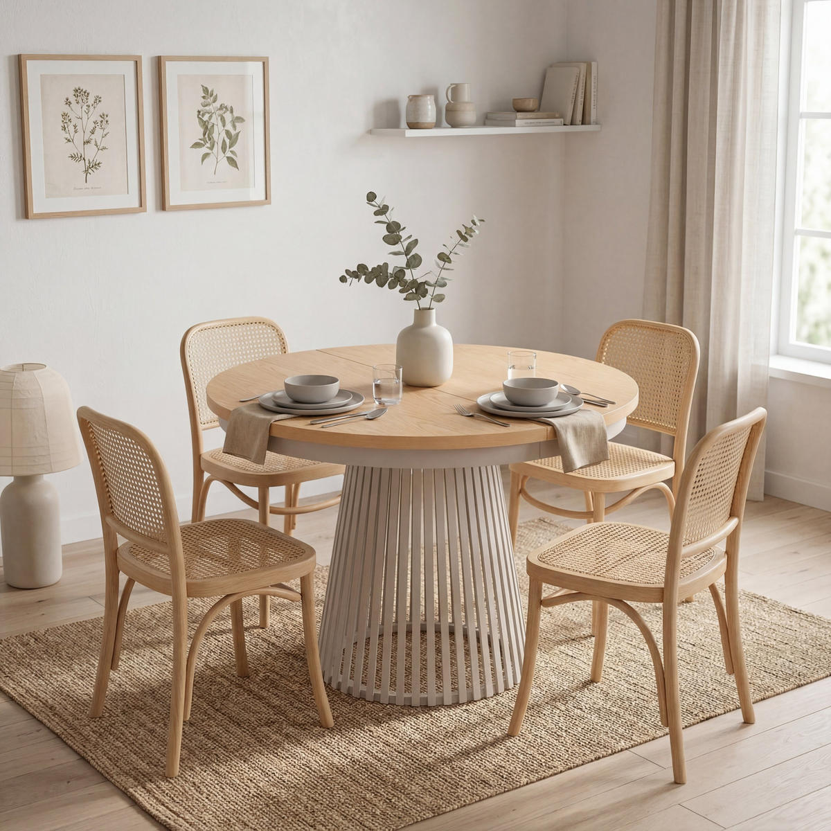 ESSTISCH TRAVIS Ausziehbar 100 - 180 / 100 x 76,6 cm - Kaschmir/Eichefarben, Holz (100/100/76.6cm) - MASSENO
