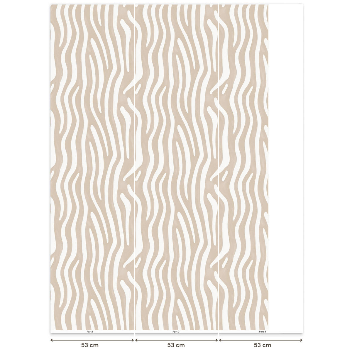 TAPETE - Abstrakt - Zebra - Beige - 140x200 cm - Beige, Papier (140/200cm) - OnlyWow