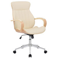 BÜROSTUHL Mellow, Kunstleder Natura/Creme - Creme, Textil/Metall (64/132/65cm) - TPFLiving