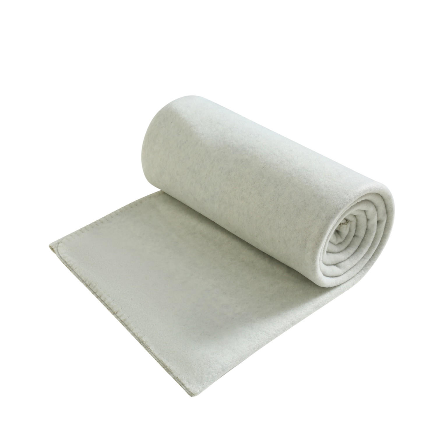 FLEECEDECKE eco-line weiß meliert 130/160 cm Ketteleinfassung Anti-Pilling - Weiß, Textil (130/160cm) - wometo