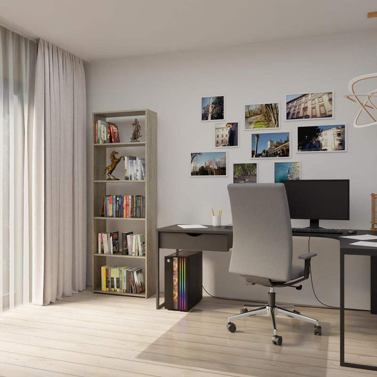 BÜCHERREGAL 60/24 EX3 Sonoma Eiche 60/24/180 cm - Sonoma Eiche, Holzwerkstoff (60/180/24cm) - Matkam Möbel