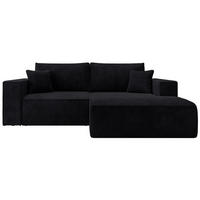 ECKSOFA Farese Mini mit Cordbezug Schwarz, rechts - Schwarz, Textil (167/240cm) - Selsey