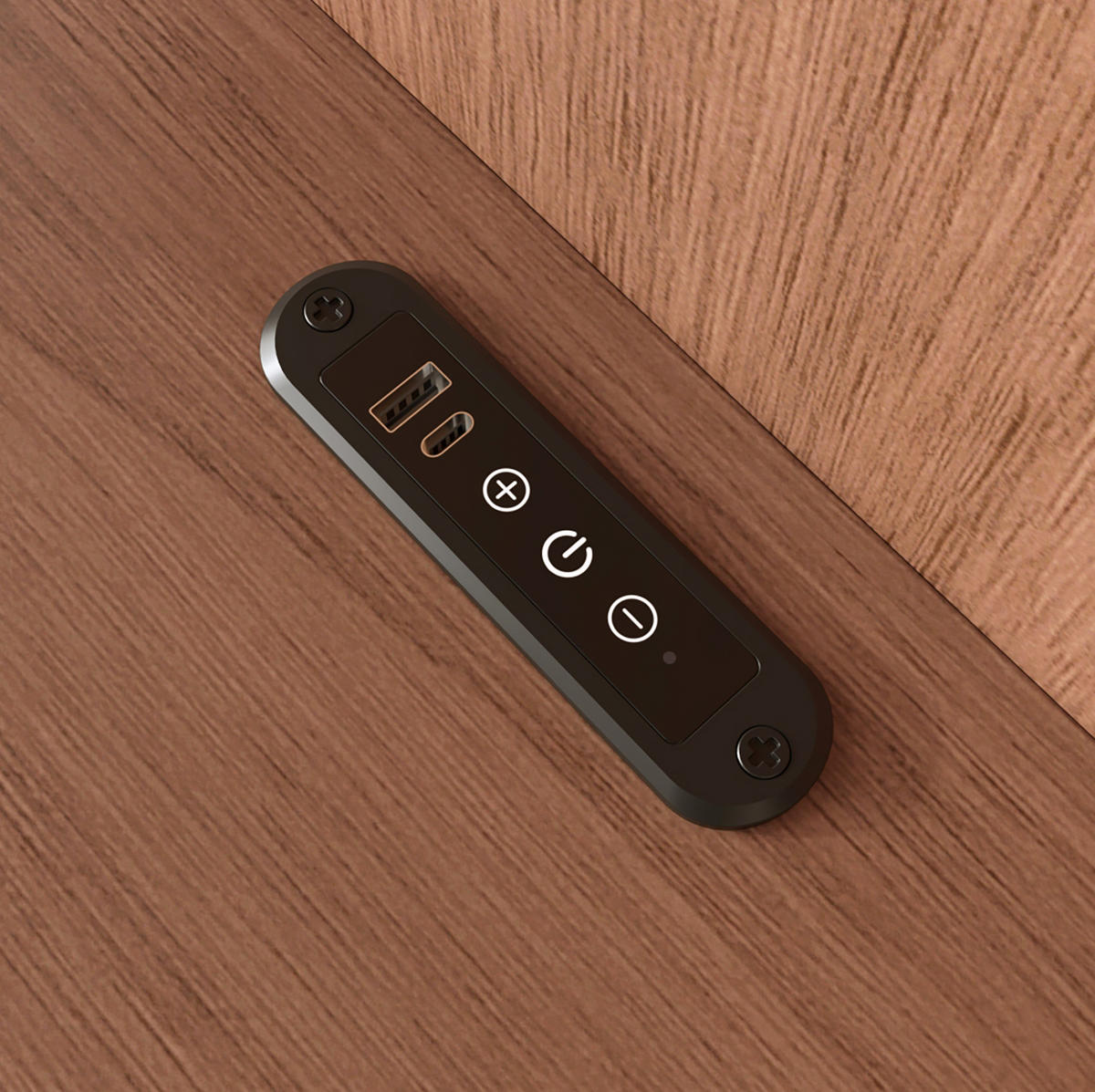 DOPPELBETT 180/200 cm aus MDF mit USB- und Type-C-Anschluss, Leselampen, 2 Nachttischen und Stauraum, Walnuss - Nussbaumfarben, Holzwerkstoff (180/200cm) - Redom