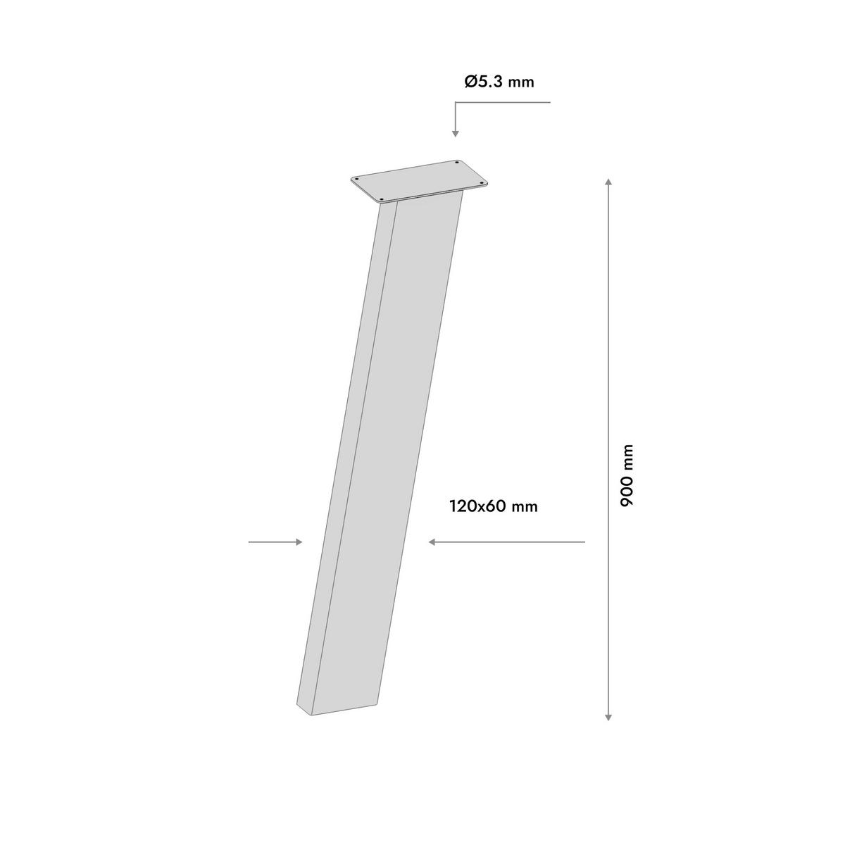 TISCHBEINE Melmak Extreme 4er-Set Schwarz 90cm - Schwarz, Metall (12/90/8cm) - Metalo Pro