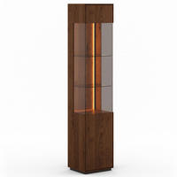 VITRINE Collodi Wildeiche Tabak 43 / 37 / 205cm - Wildeiche/Eichefarben, Holz (43/205/37cm) - Feldmann-Wohnen