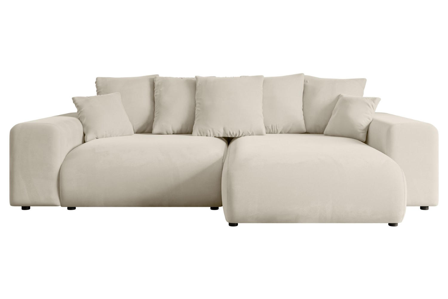 ALTDECOR ROHOVÁ SEDACÍ SOUPRAVA s otomanem vpravo ESKAR-L 266x176x72 cappuccino velur