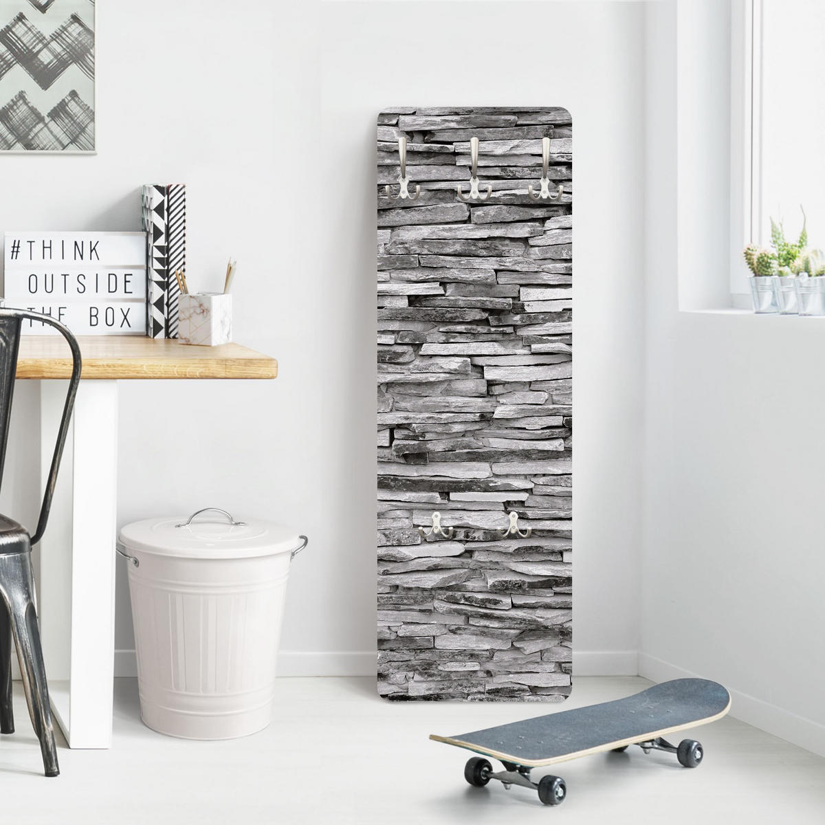 WANDGARDEROBE - Arizona Stonewall 34/105 cm - Grau, Holzwerkstoff (34/105/1.6cm) - Bilderwelten