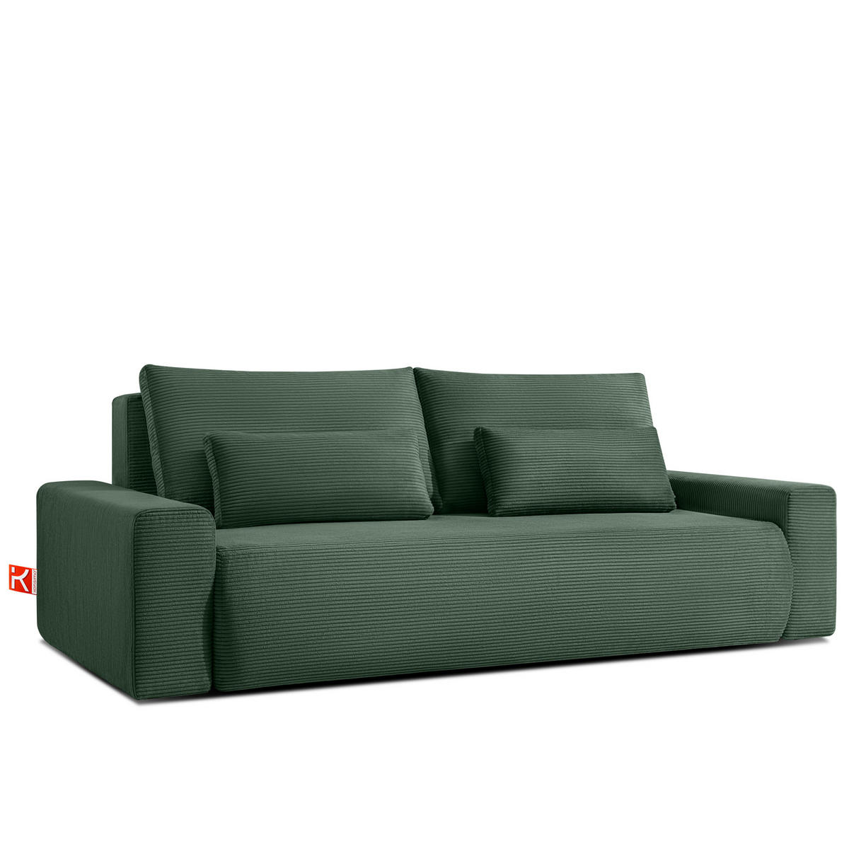 3-SITZER SCHLAFSOFA MOLLIS, Corduroy, Dunkelgrün - Dunkelgrün, Holz/Holzwerkstoff (250/93/108cm) - KONSIMO®