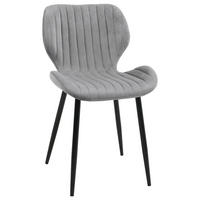 ČALÚNENÁ STOLIČKA, zamat, kovové nohy, sivá, 44/77/51,5 - sivá, textil (44/77/52cm) - RAUMHIRSCH FURNITURE