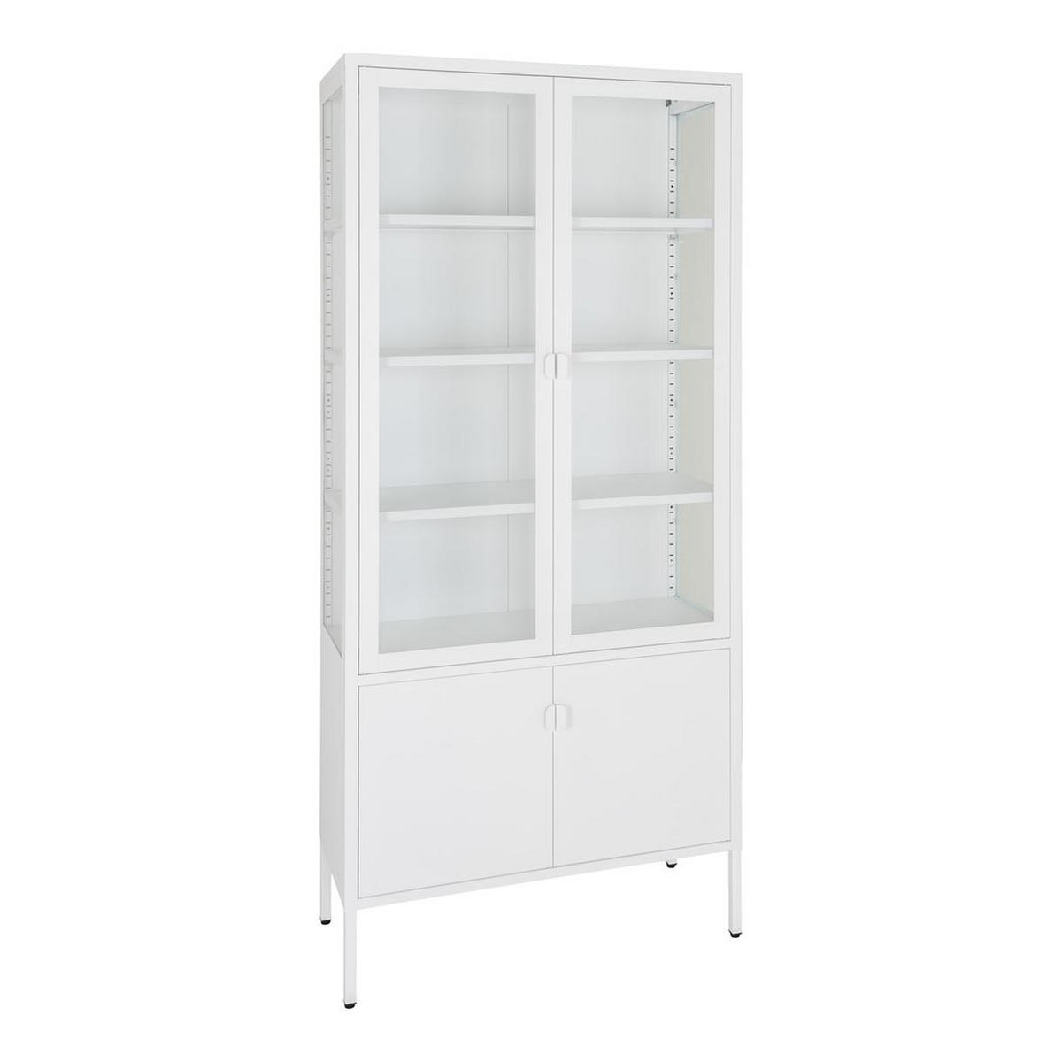 VITRINE Weiß - Weiß, Holzwerkstoff (80/180/35cm) - ebuy24