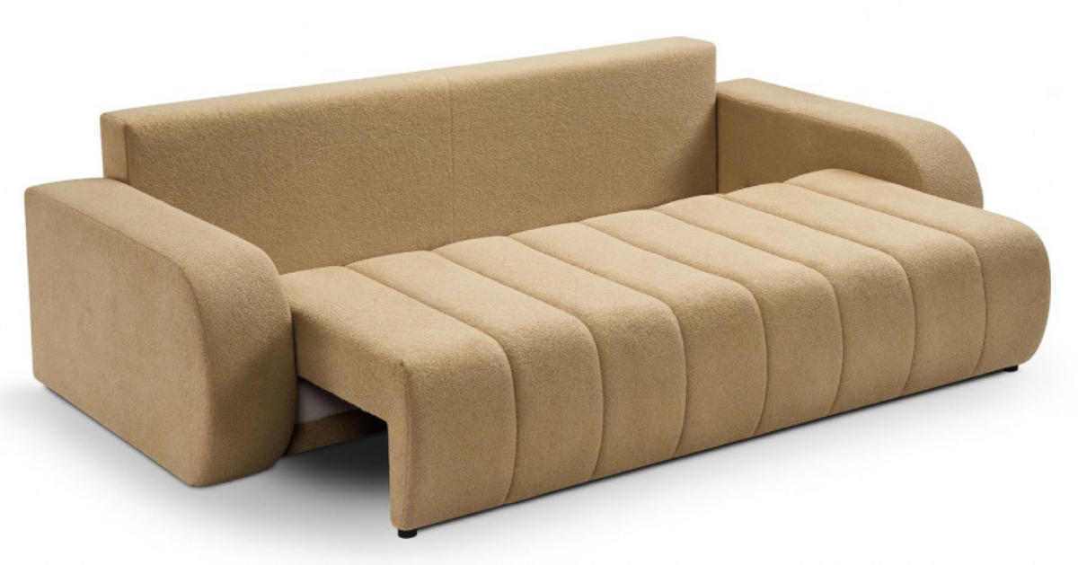 SOFA Beige ALOO Ausziehbar Mit Dekokissen - Beige, Textil (248/88/105cm) - Sepro Meble