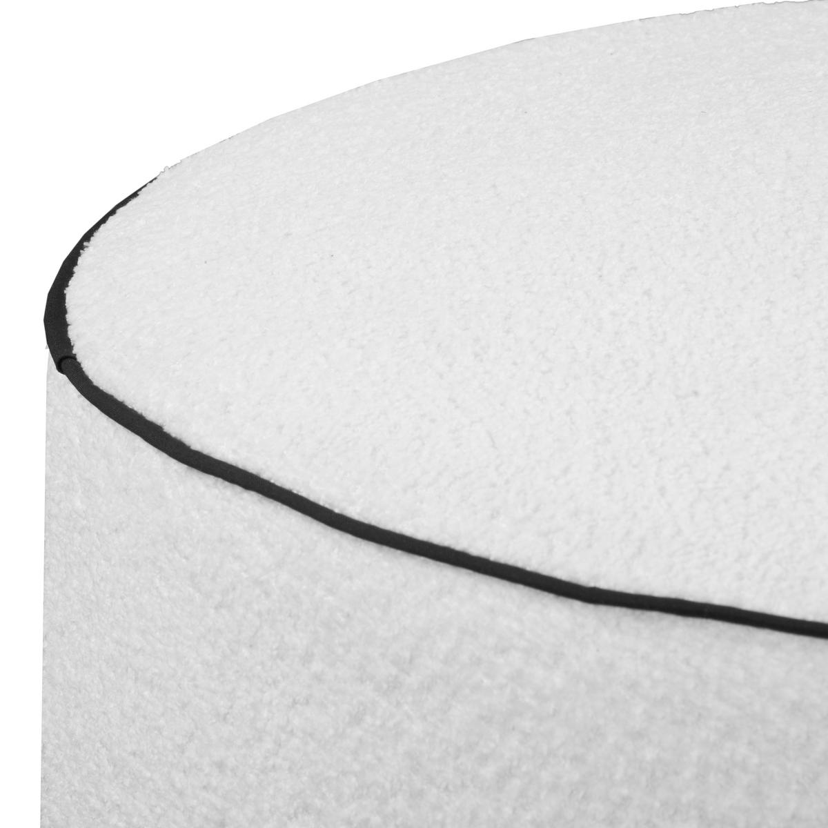 MASSENO Sitzhocker TAURUS, Modern Polsterhocker, Fußhocker Weiß - Weiß, Holzwerkstoff/Textil (73/46/73cm) - MASSENO