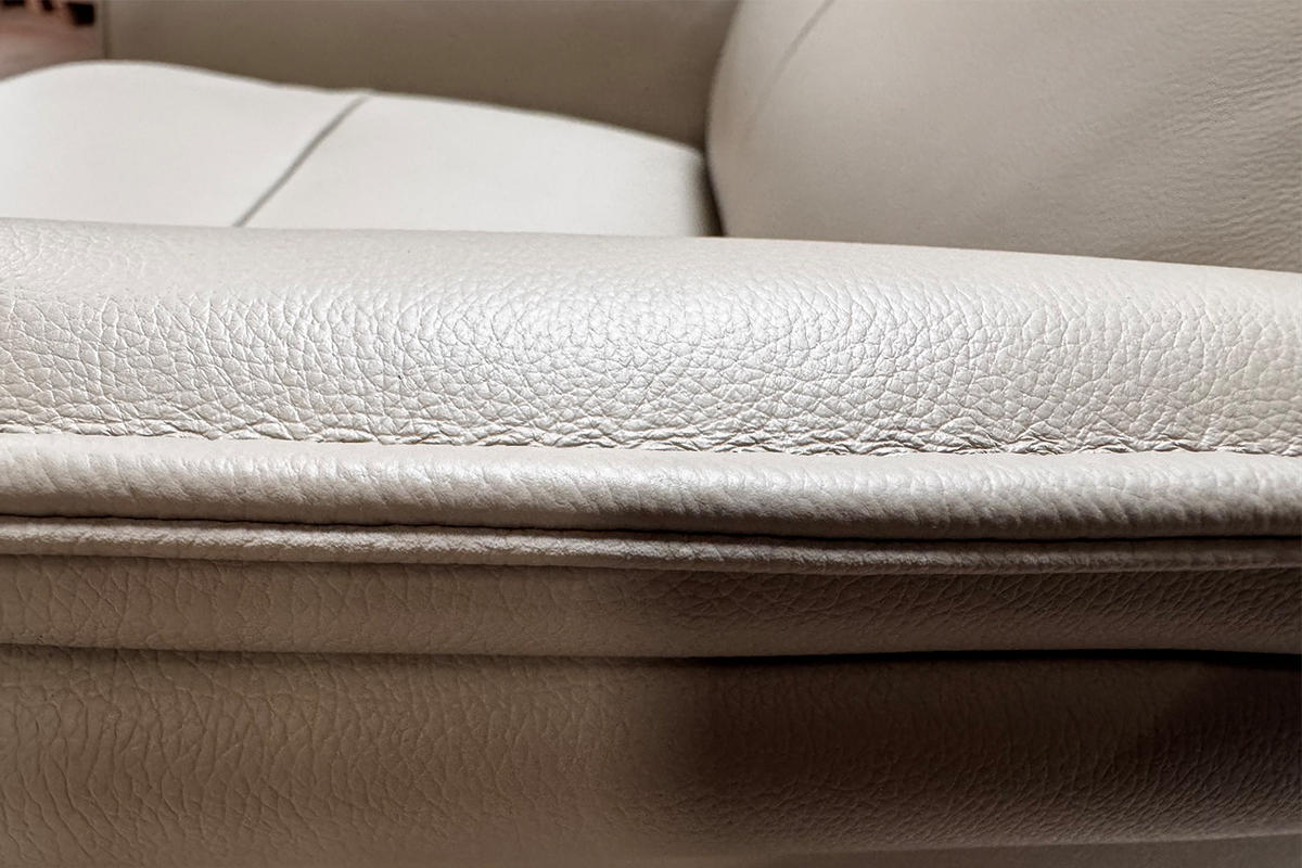 RELAXSESSEL-SET JOSIANE Grau Leder Relaxfunktion - Schwarz/Grau, Leder/Metall (78/107/87cm) - KAWOLA