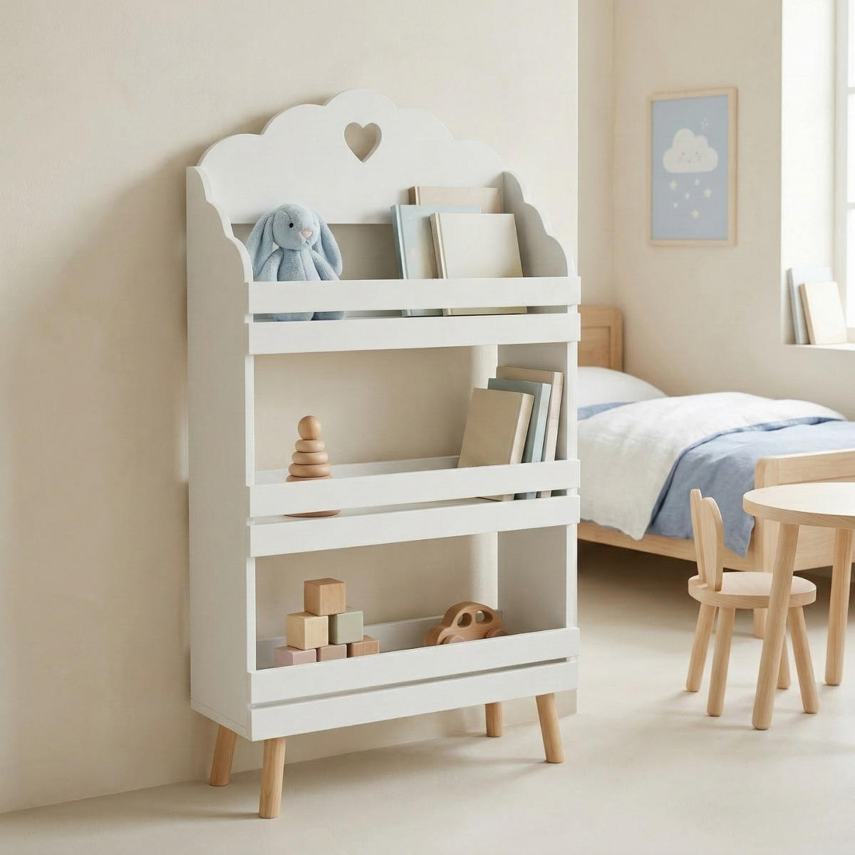 KINDERZIMMERREGAL Nuvu 60/100/18 cm - Weiß, Holzwerkstoff (60/100/18cm) - EDAXO