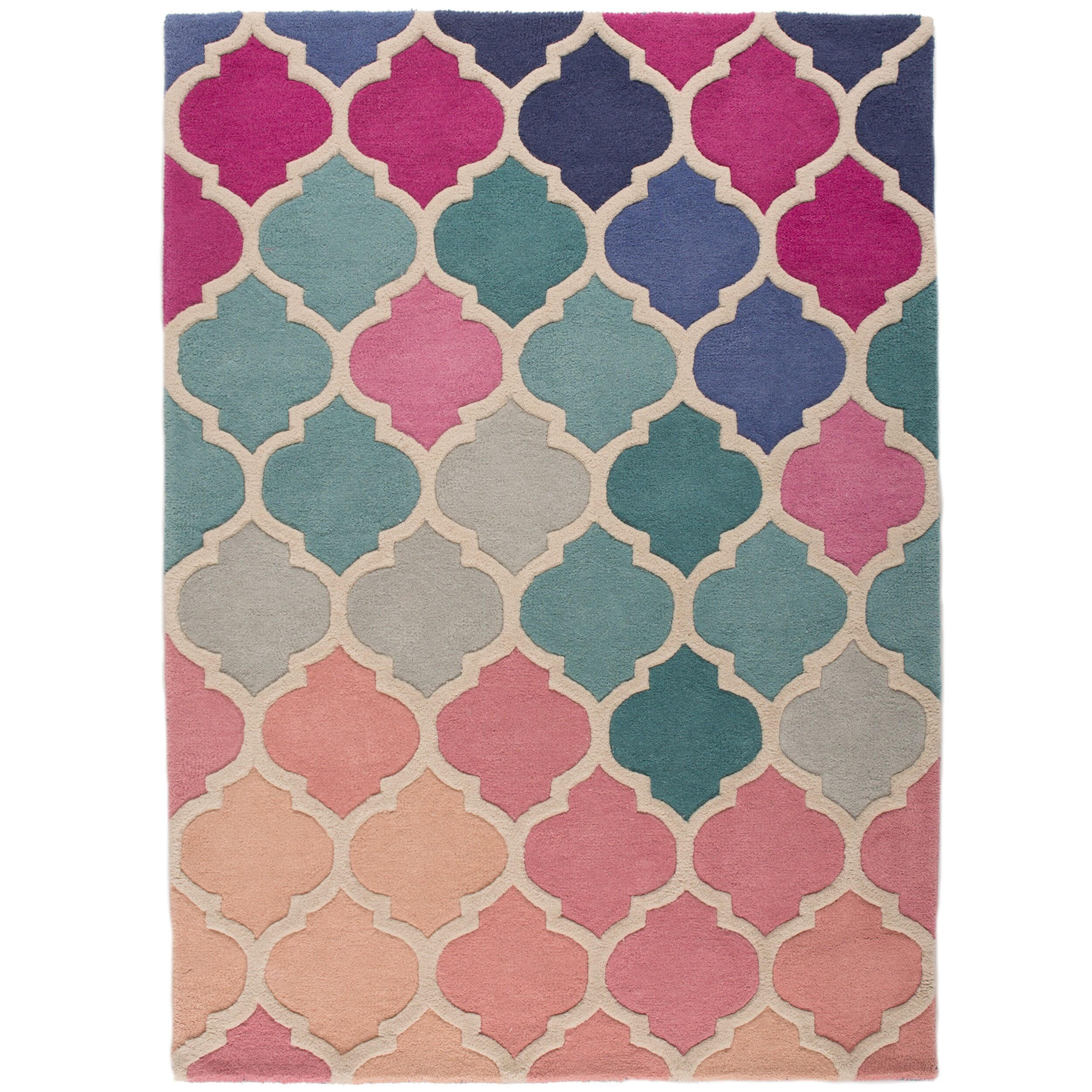 WOLLTEPPICH geometrisch Bunt-Stil DERWENT JOSIE, Multi 200x290 cm - Multicolor, Textil (200/290cm) - KADIMA DESIGN