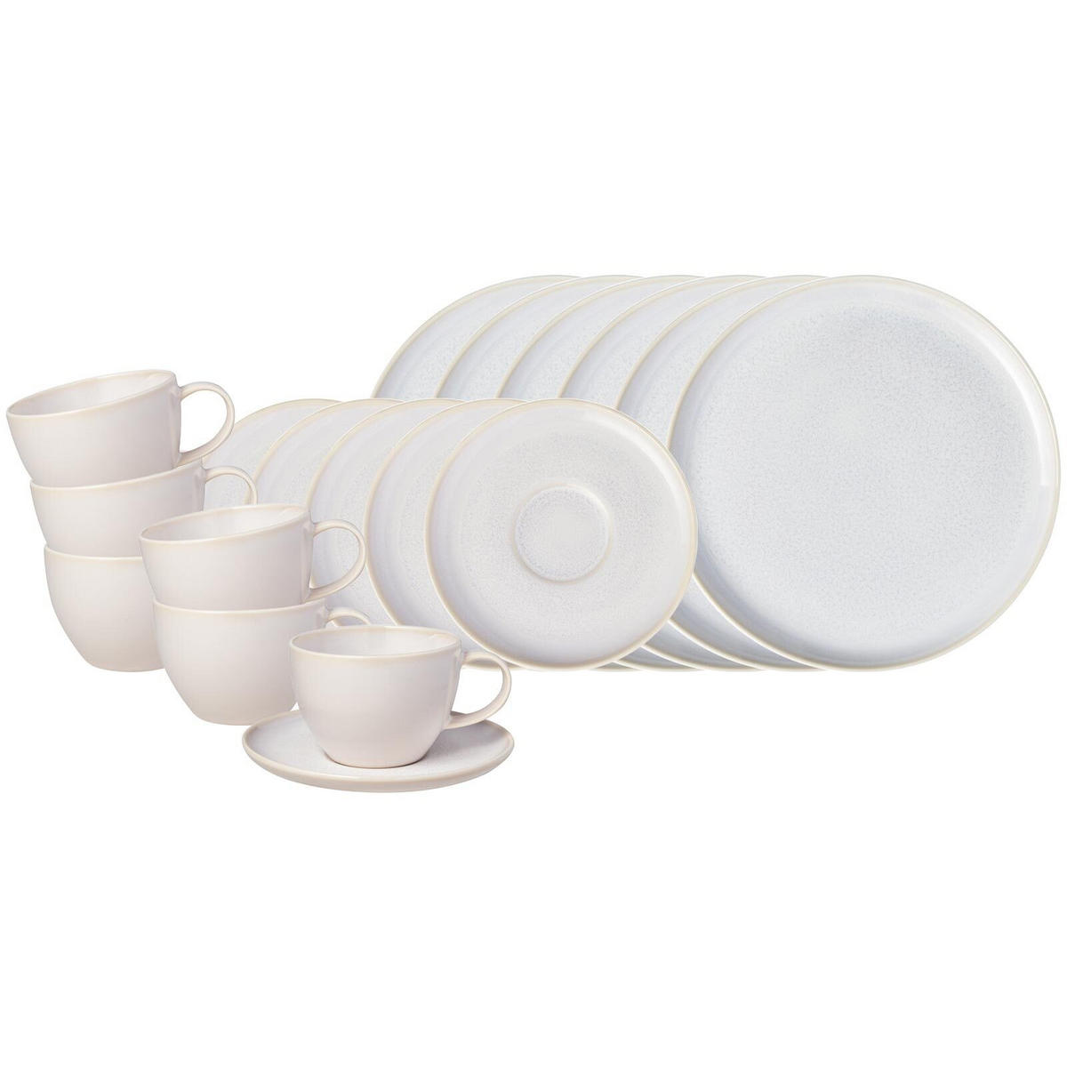 KAFFEESERVICE Crafted Cotton 18er Set - Weiß, Keramik (1/1/1cm) - like.Villeroy & Boch